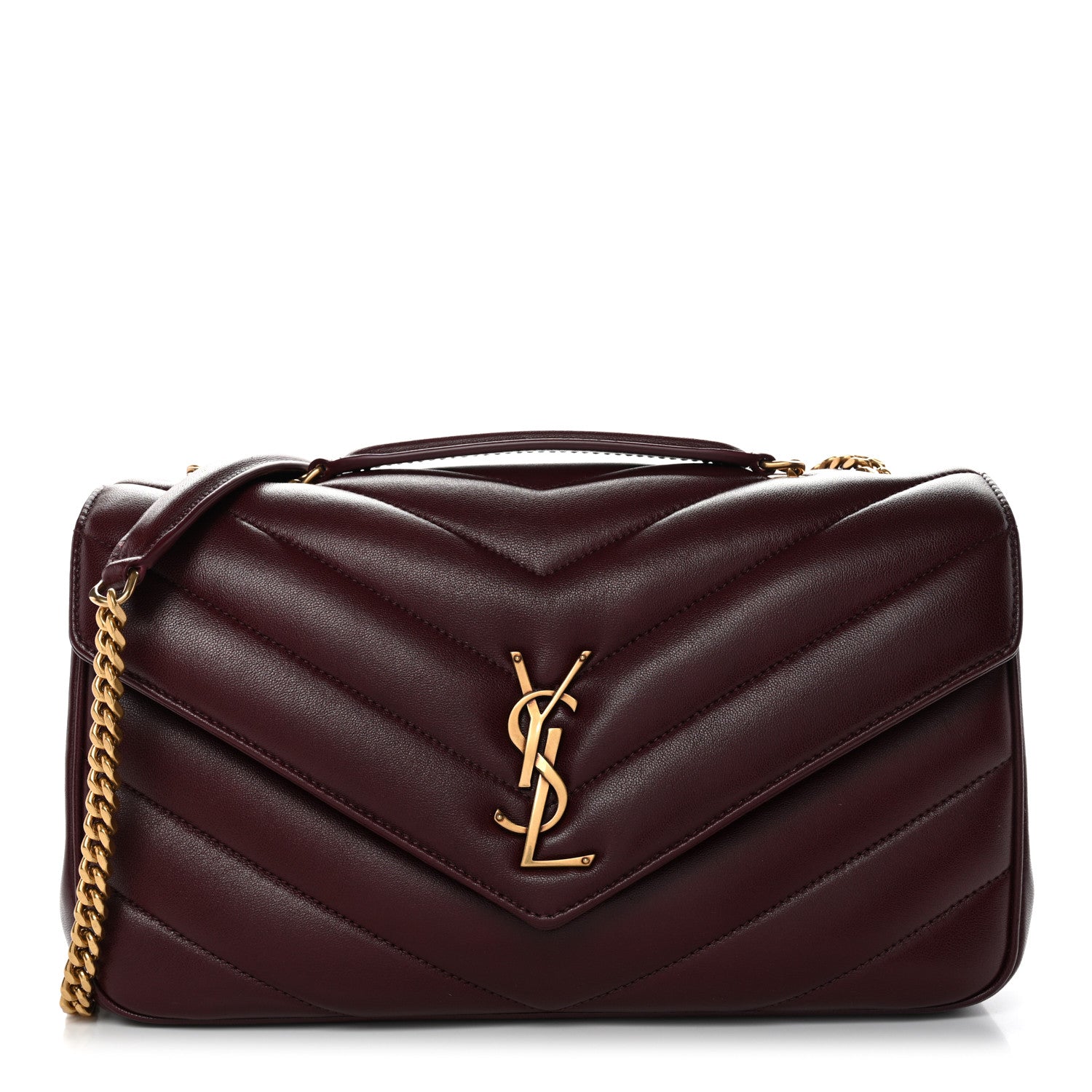 Lambskin Chevron Quilted Medium LouLou Rouge Cabernet