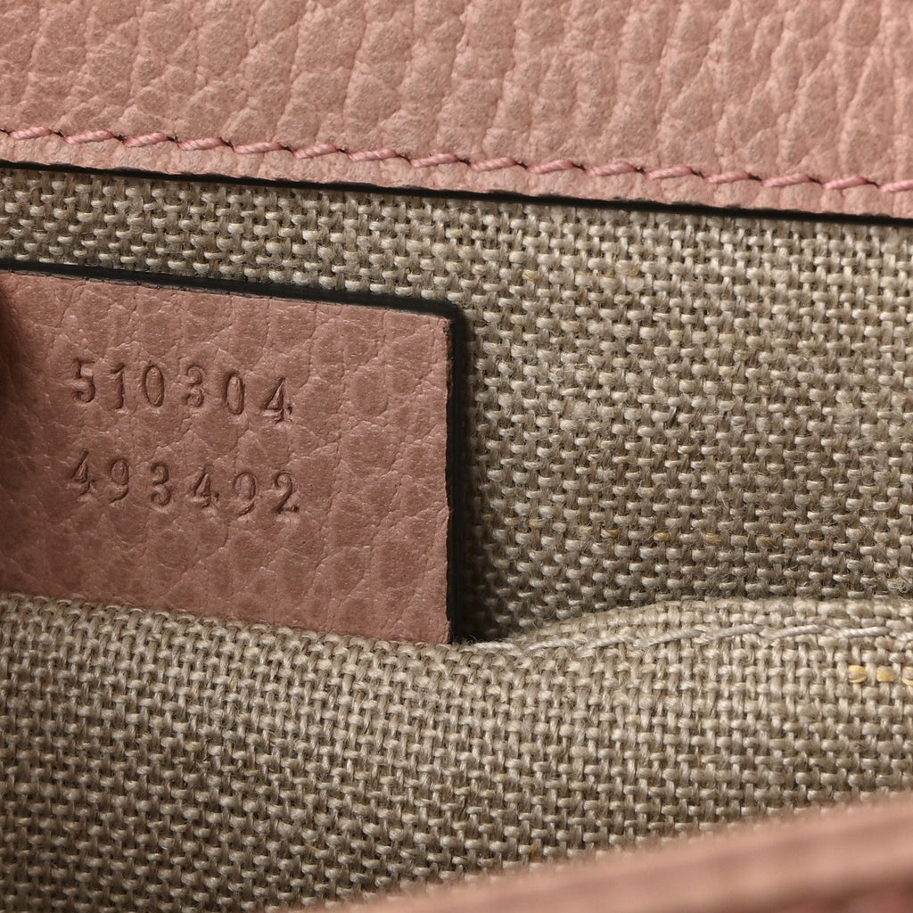 Dollar Calfskin Small Interlocking G Shoulder Bag Soft Pink