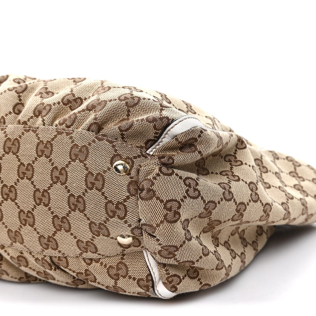 Monogram D Gold Tote  White