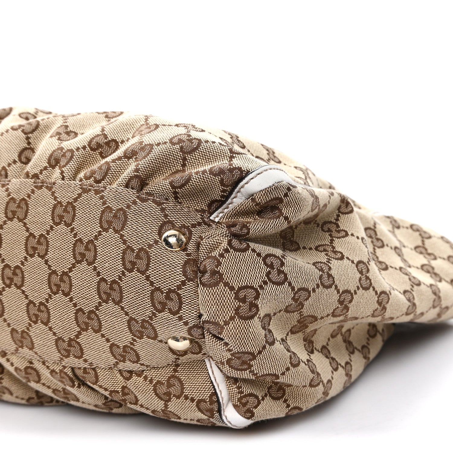 Monogram D Gold Tote  White