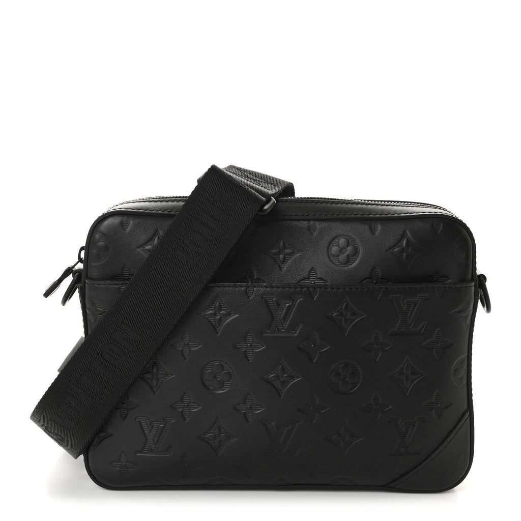 Calfskin Monogram Shadow Duo Messenger Black