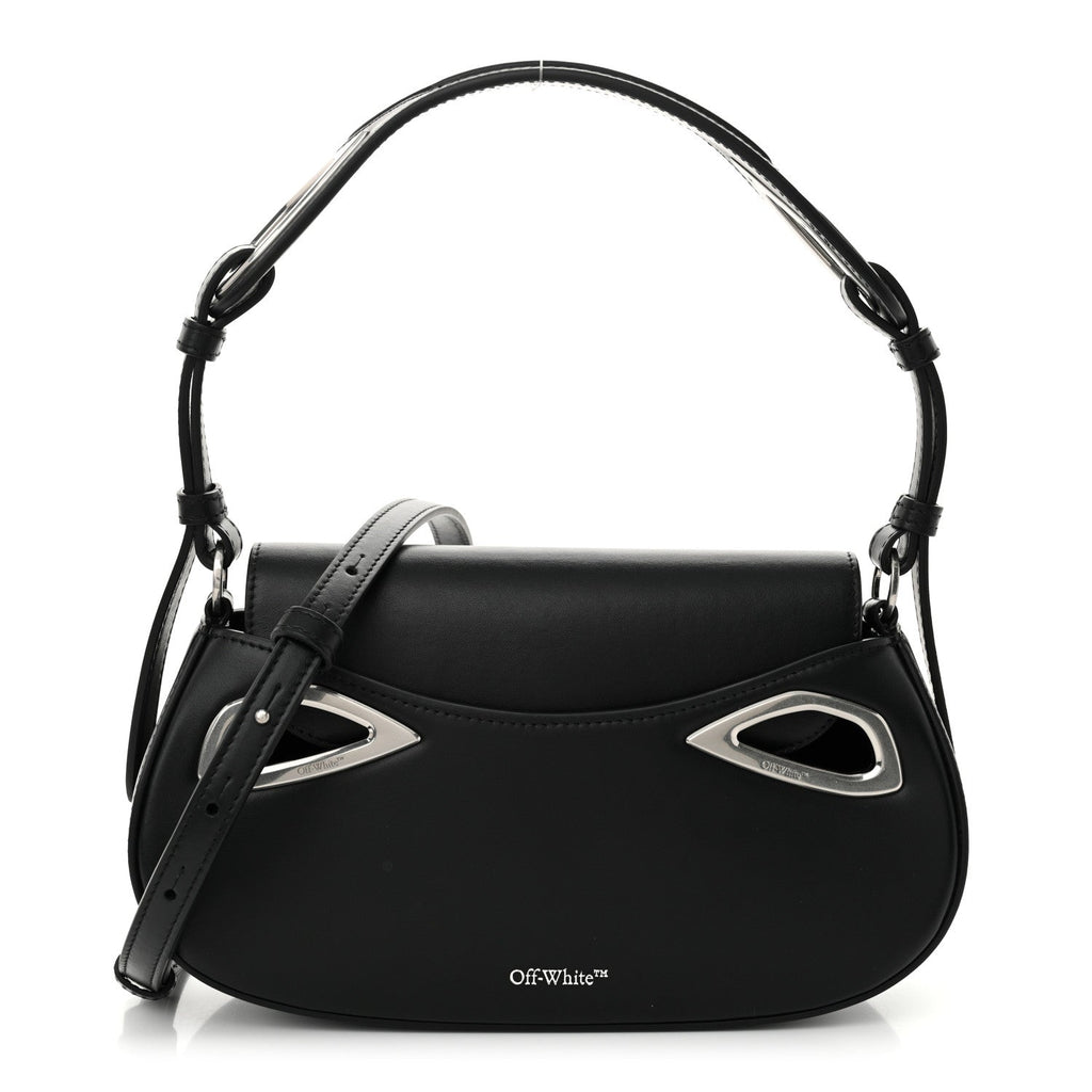 Calfskin Clam Shoulder Bag Black