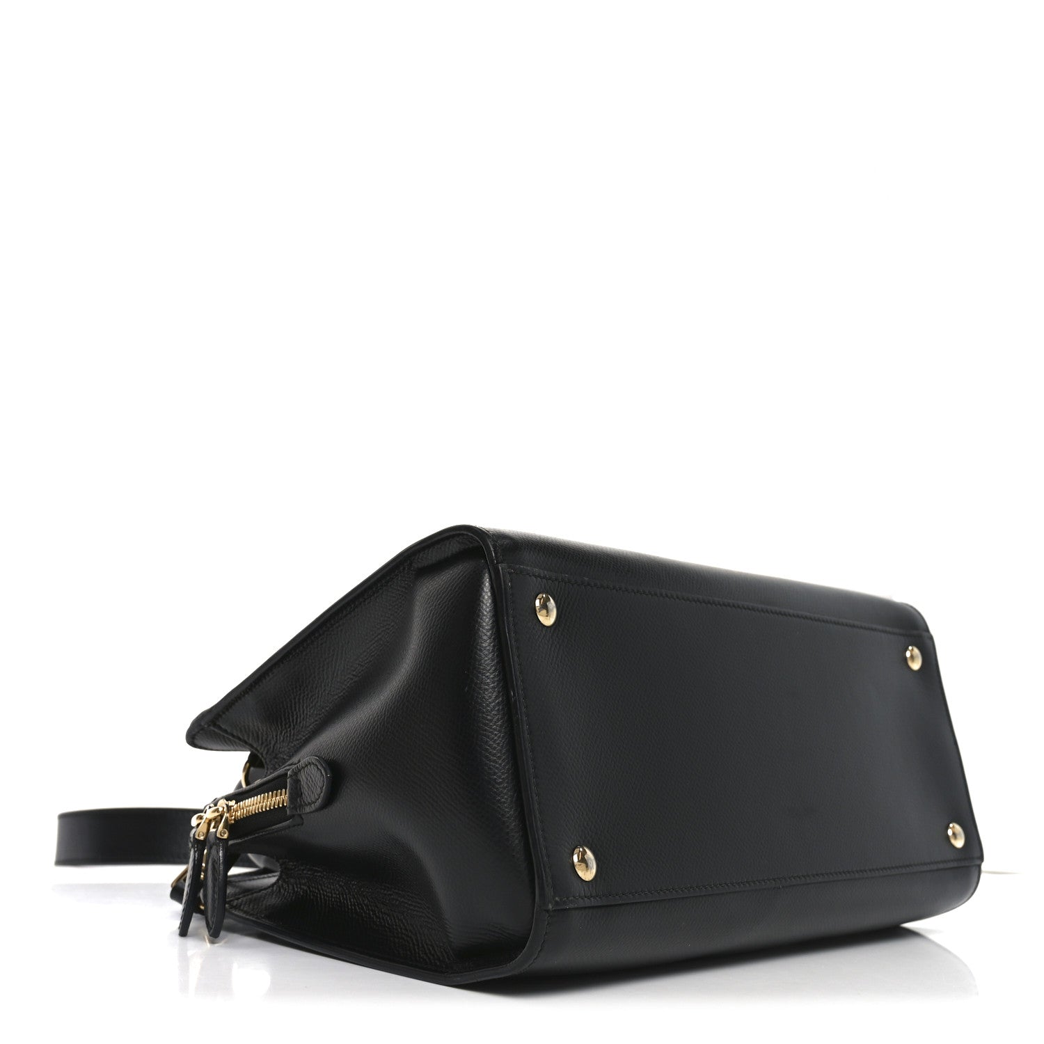 Hammered Calfskin Today Satchel Black