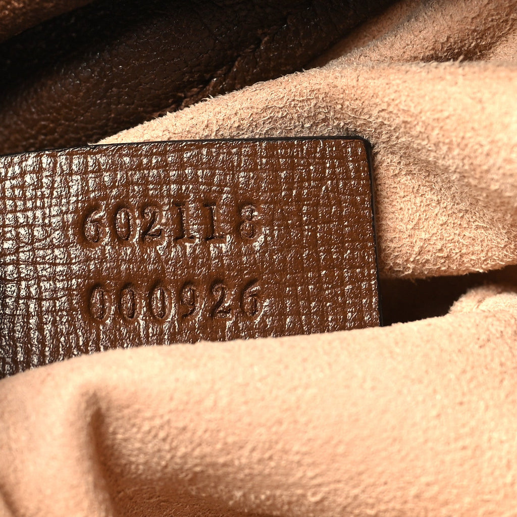 Monogram Textured Calfskin Horsebit 1955 Drawstring Bucket Bag Beige Brown Sugar