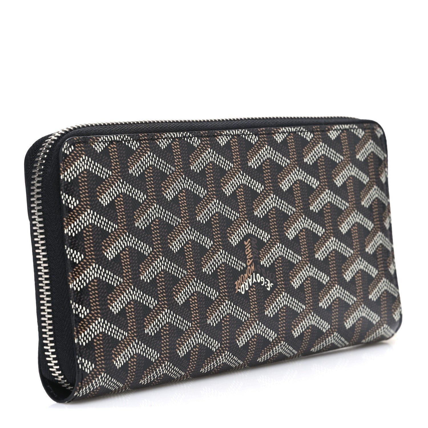 Goyardine Matignon Zip Around GM Wallet Black