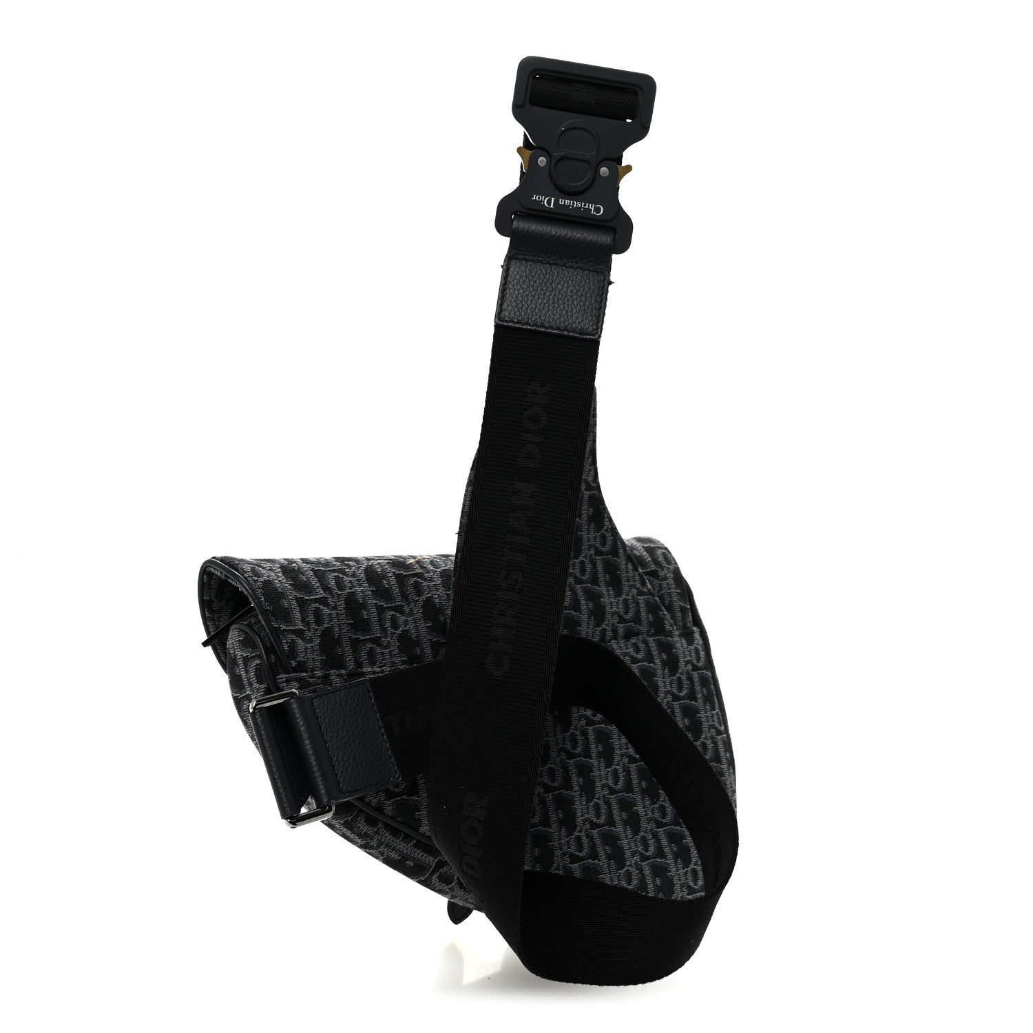 Oblique Mens Saddle Bag Black Blue