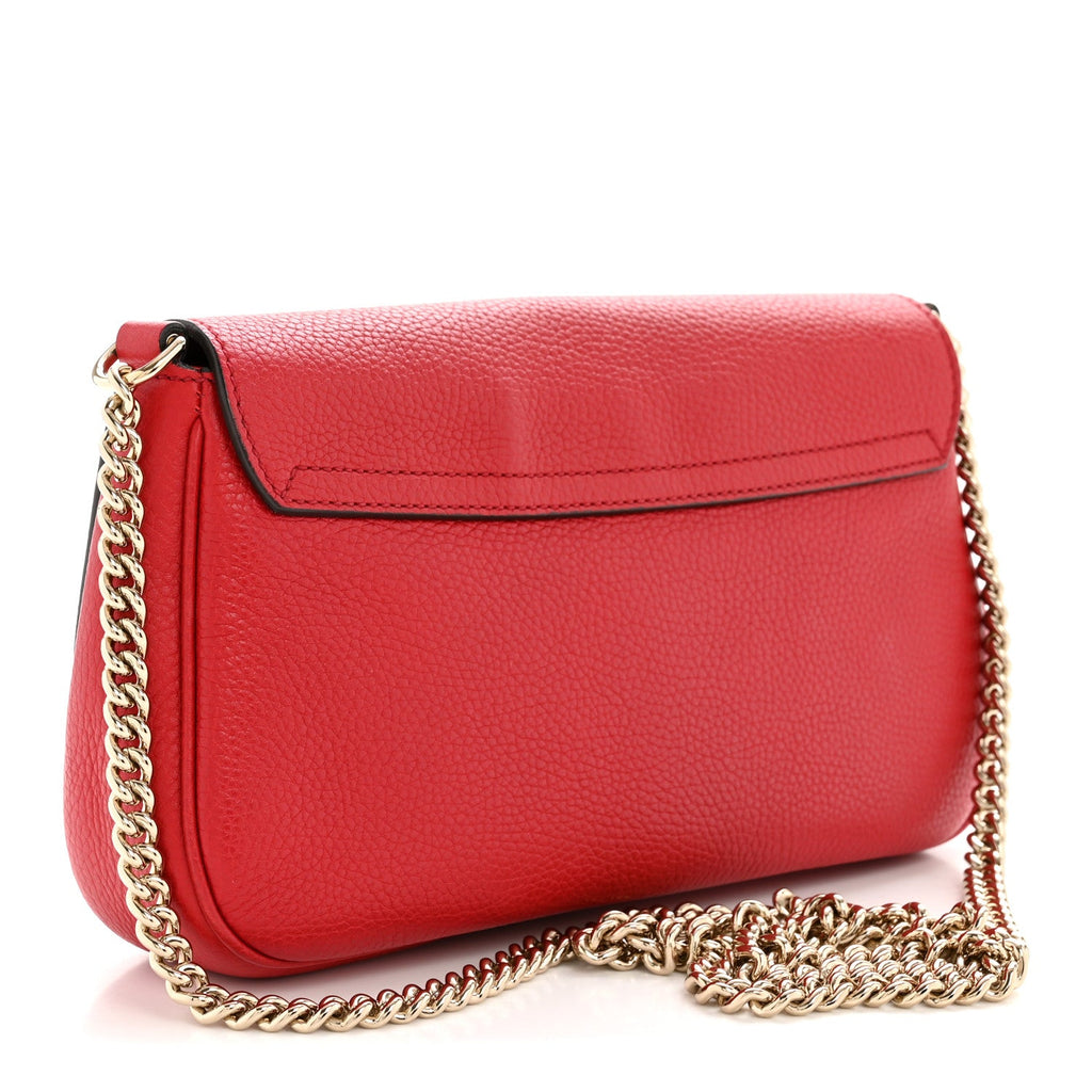Pebbled Calfskin Medium Soho Flap Crossbody Tabasco Red