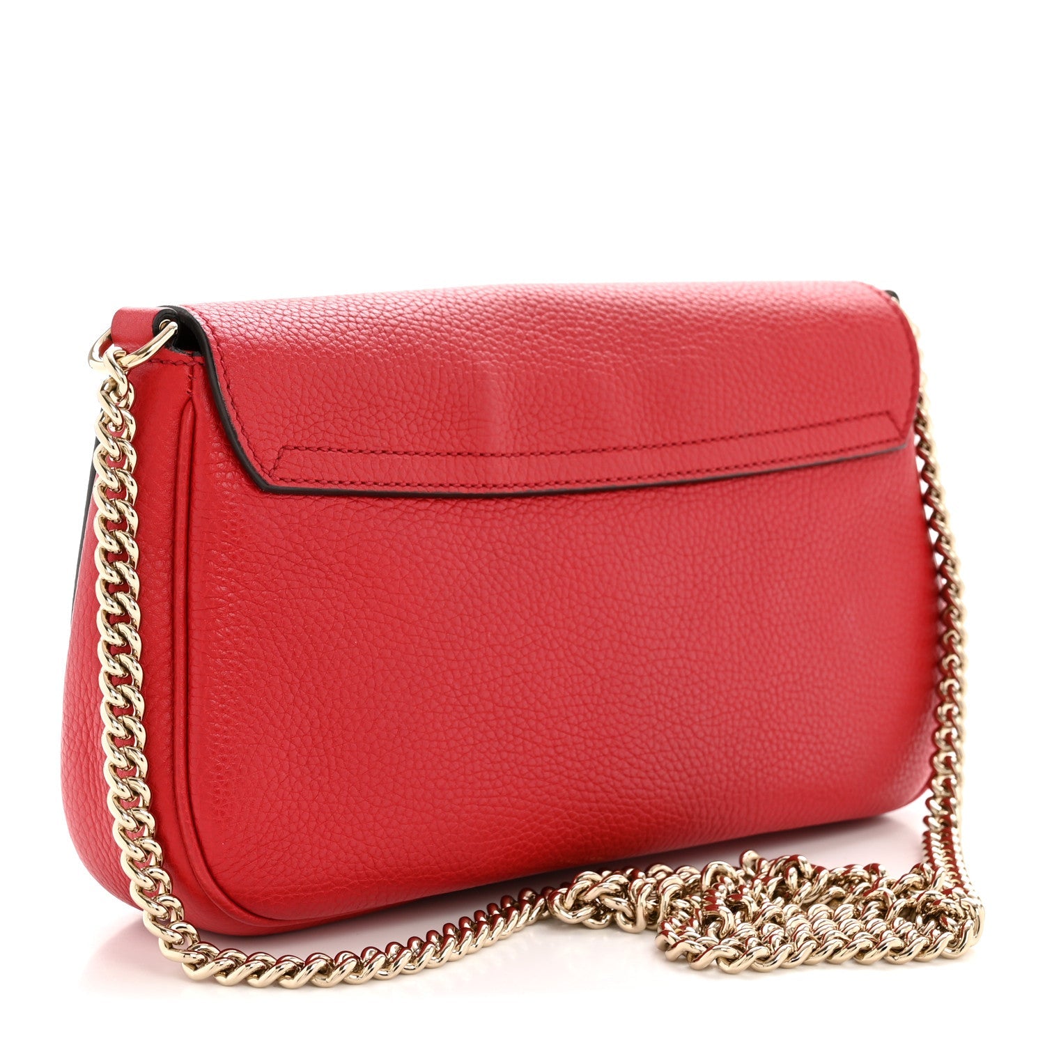 Pebbled Calfskin Medium Soho Flap Crossbody Tabasco Red