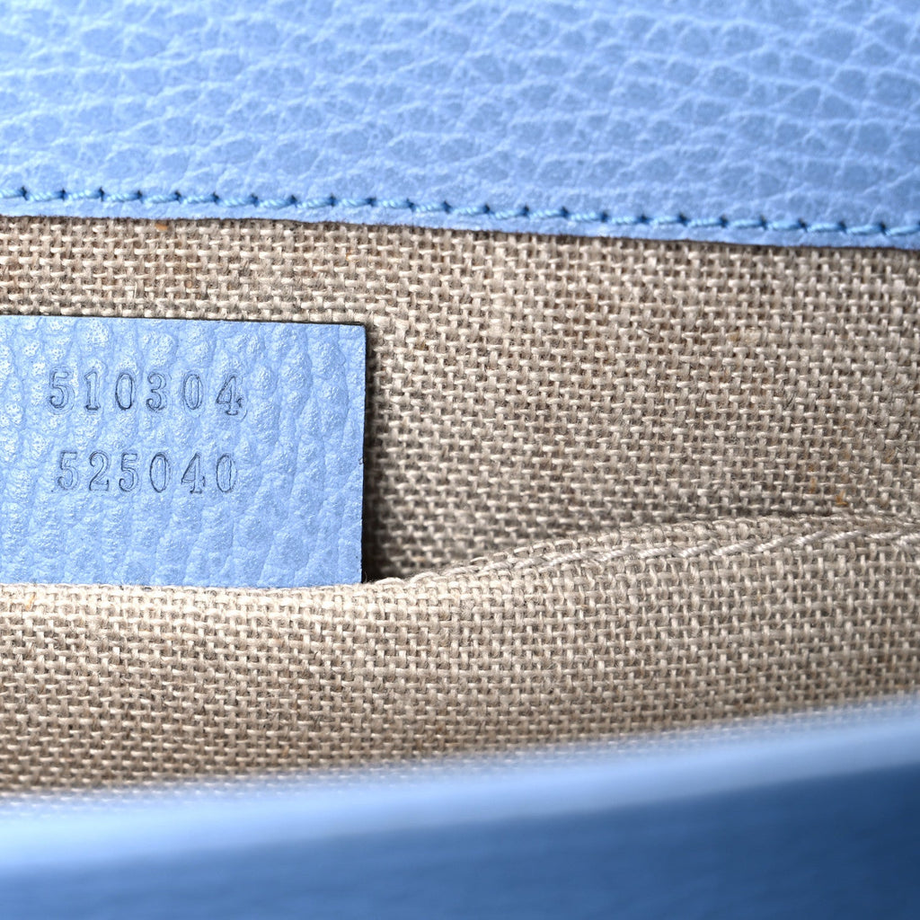 Dollar Calfskin Small Interlocking G Shoulder Bag Mineral Blue