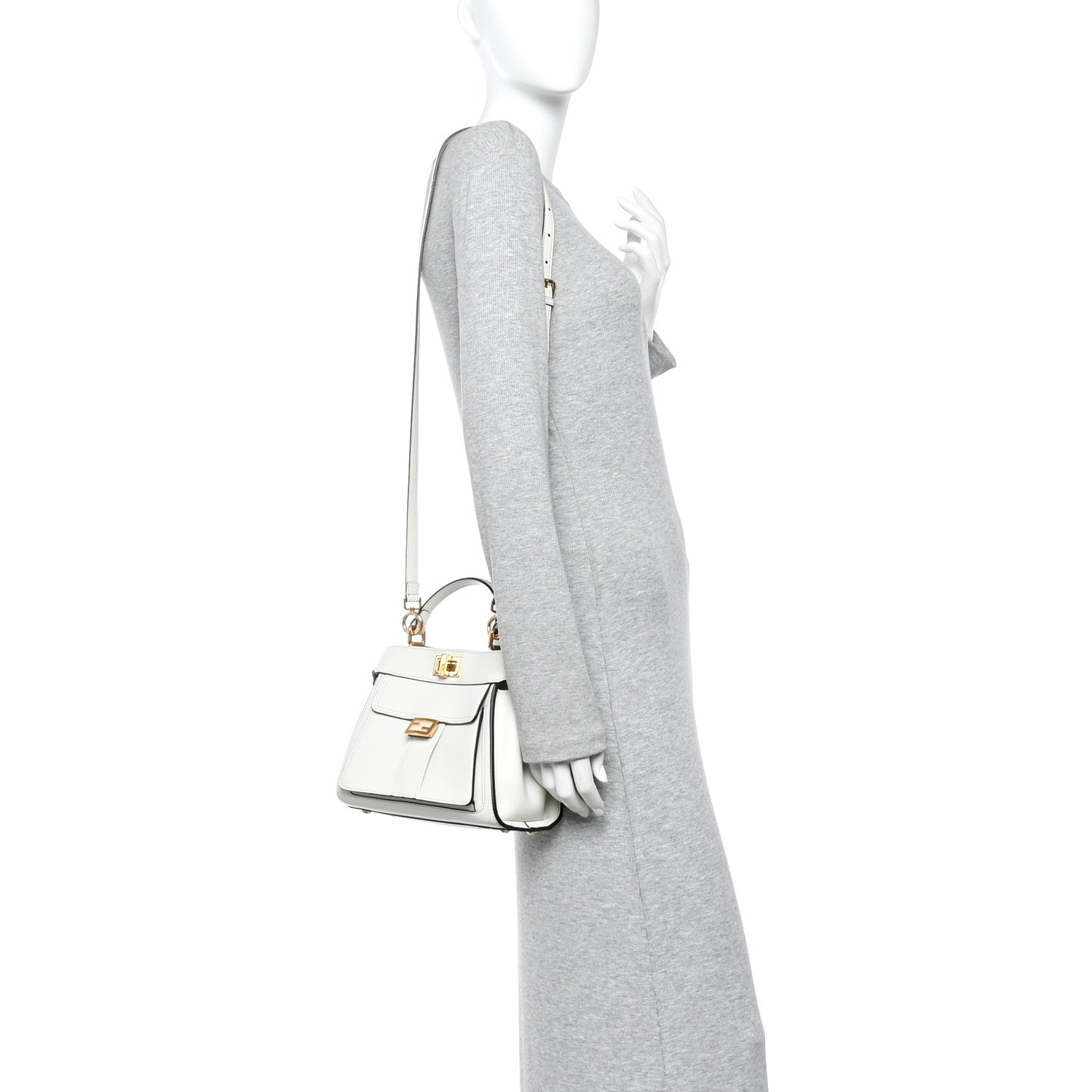 Nappa Pocket Mini Peekaboo Iconic Satchel White