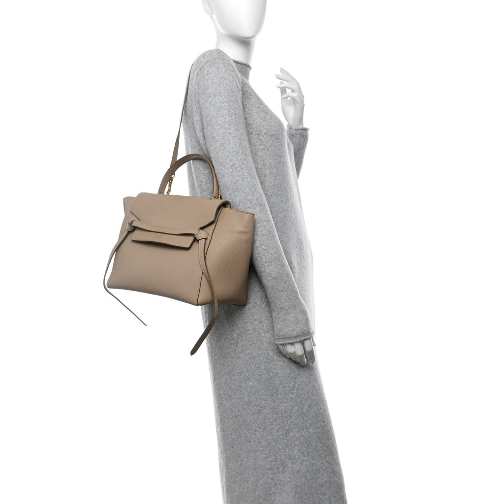 Grained Calfskin Mini Belt Bag Light Taupe