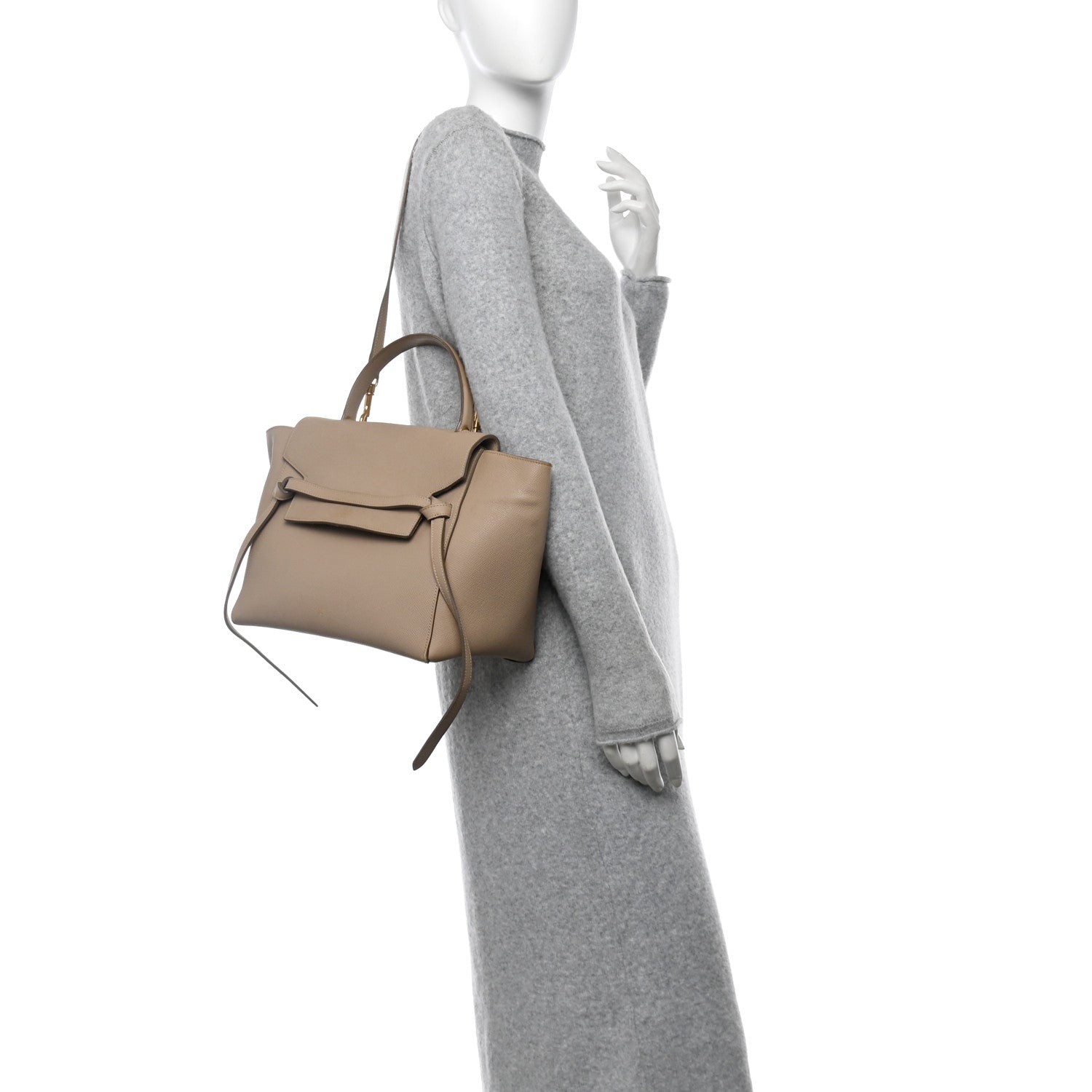 Grained Calfskin Mini Belt Bag Light Taupe
