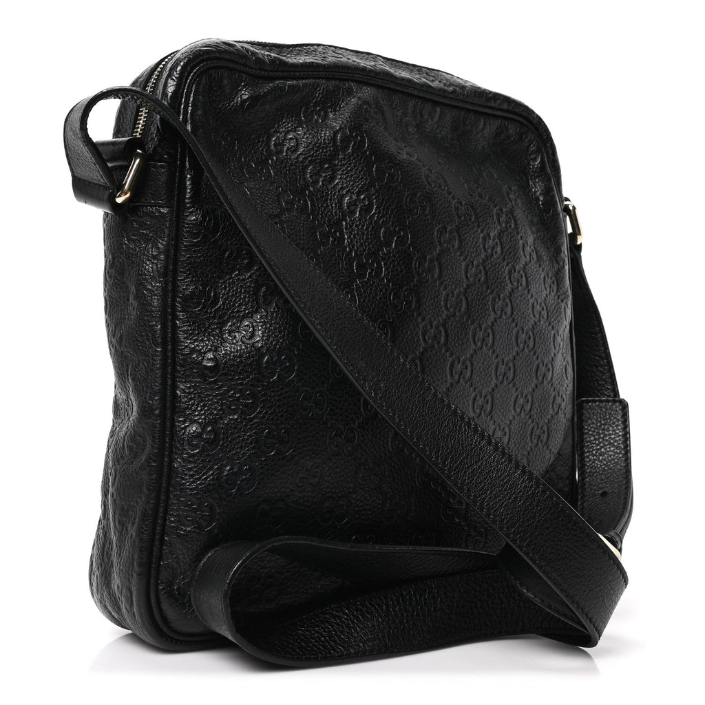 Guccissima Flat Messenger Bag Black