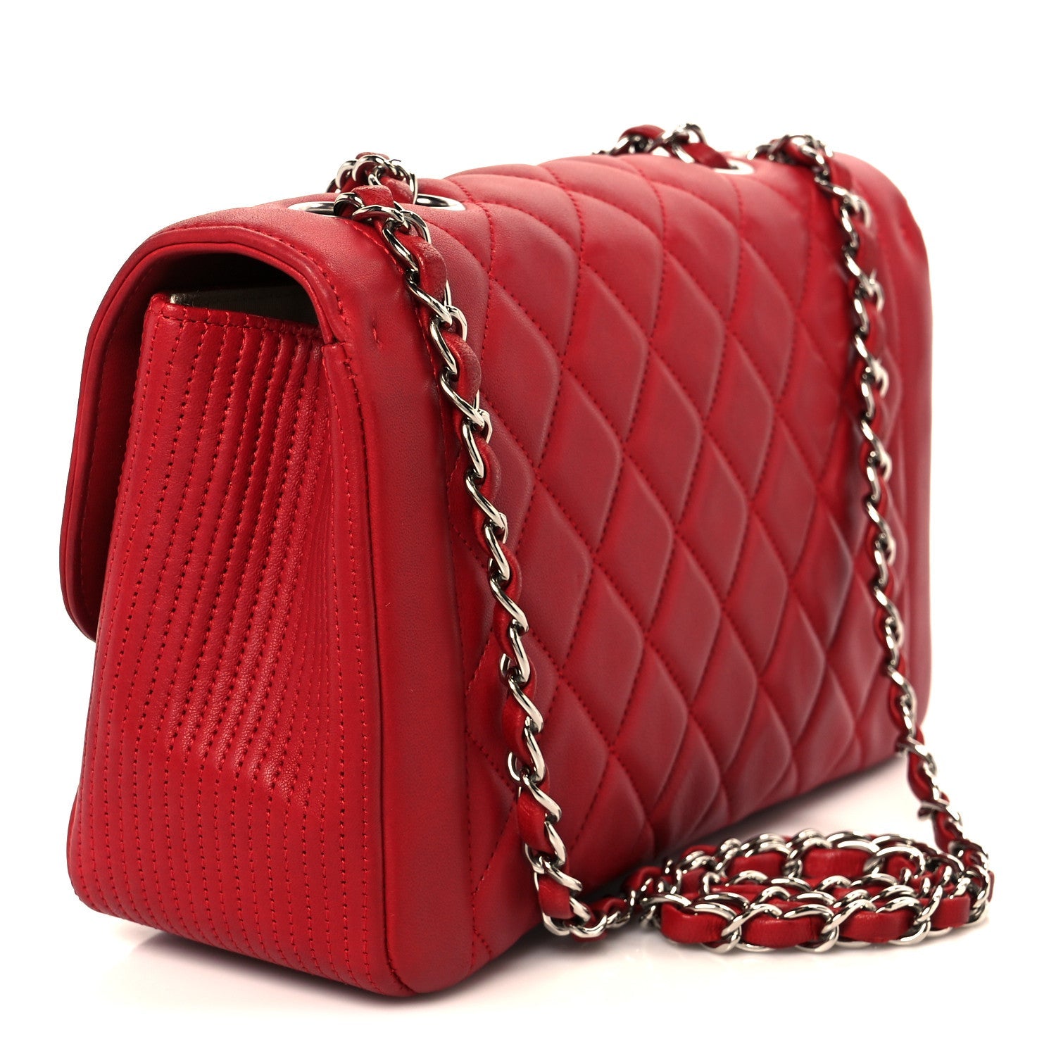 Lambskin Medium Coco Rider Flap Red
