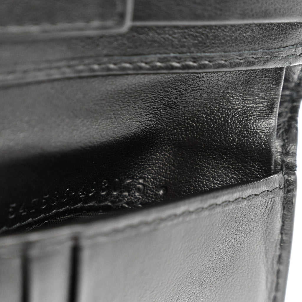 Plutone Calfskin Logo Bi-Fold Wallet Black