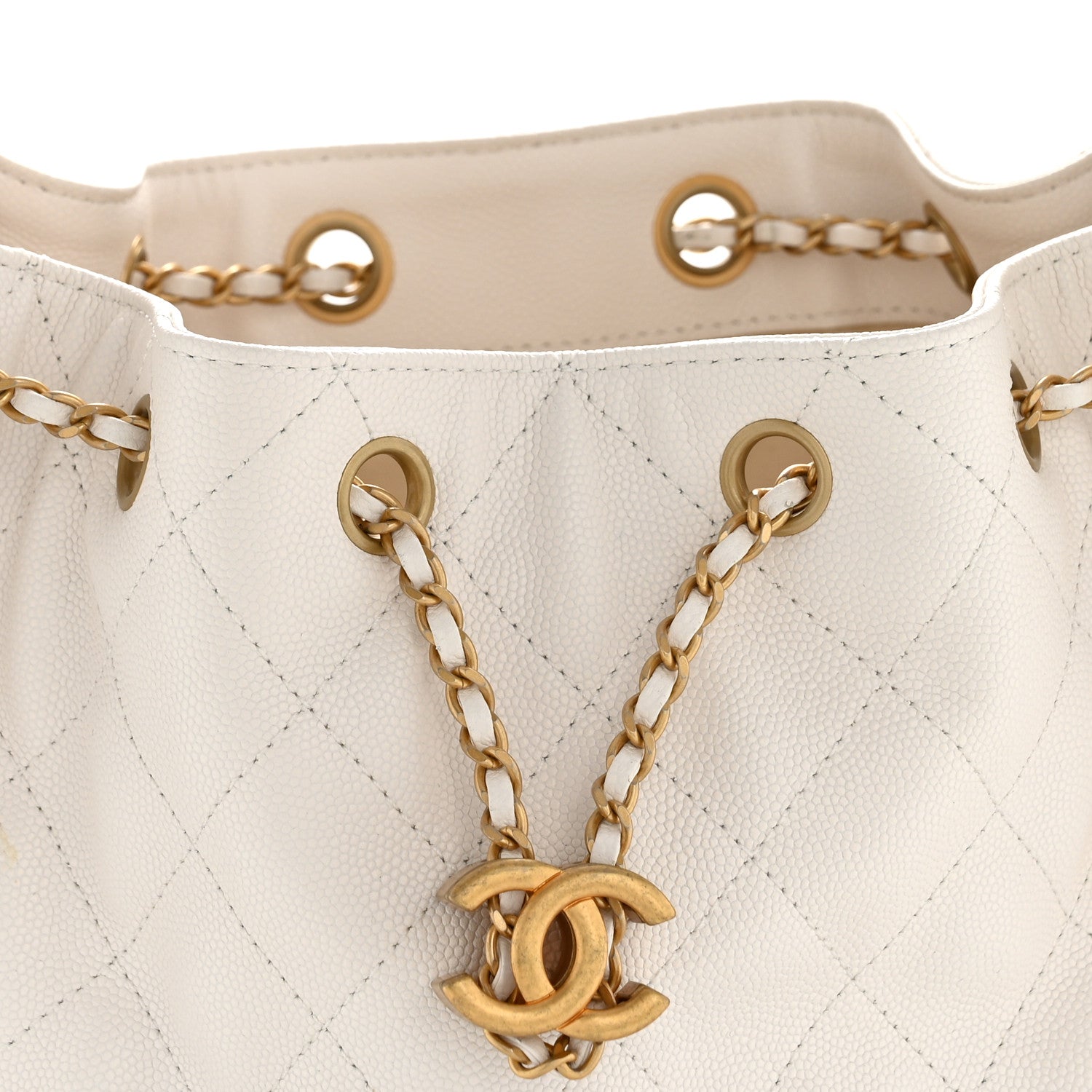 Caviar Quilted Small Chanel 25 Handbag White