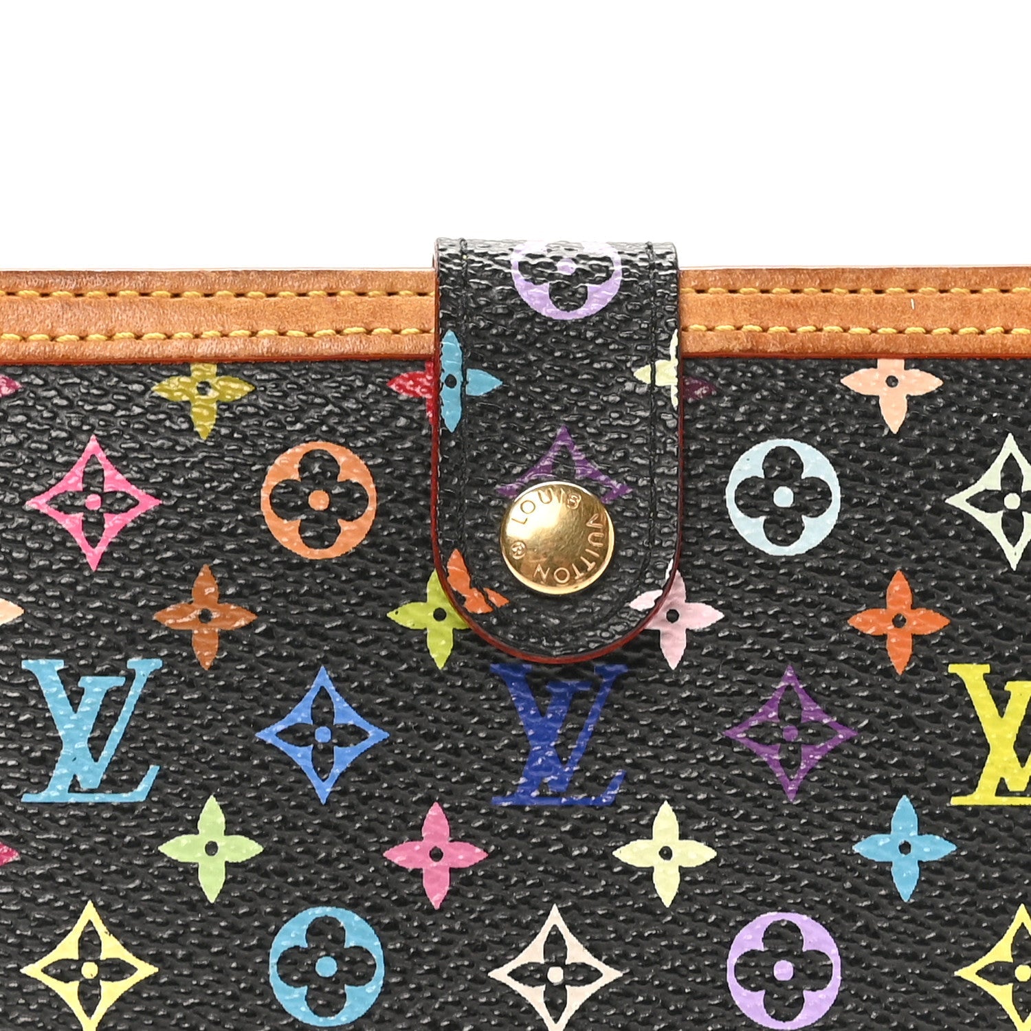 Monogram Multicolor French Purse Wallet Black