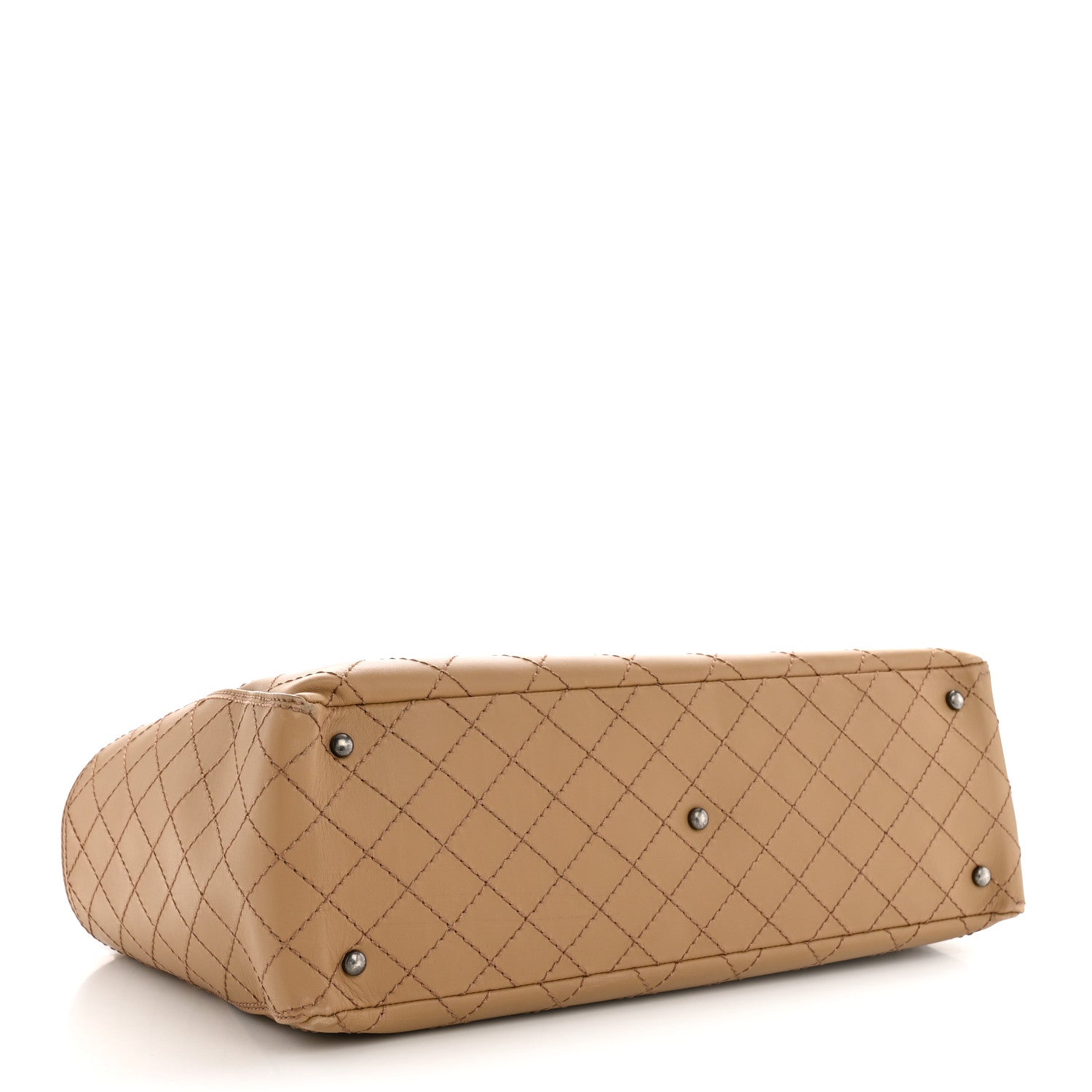 Calfskin Stitched CC Pocket Tote Beige