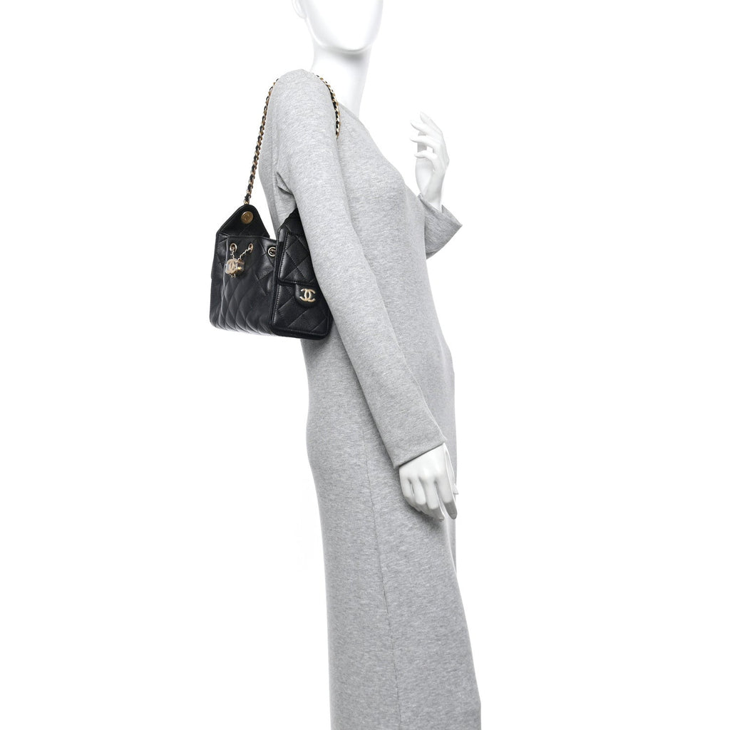Caviar Quilted Mini Chanel 25 Handbag Black