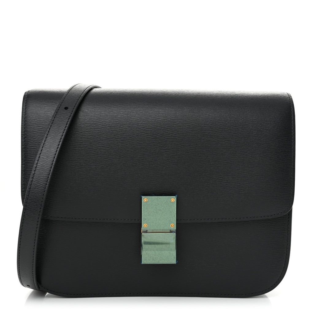 Liege Calfskin Medium Classic Box Flap Bag Anthracite