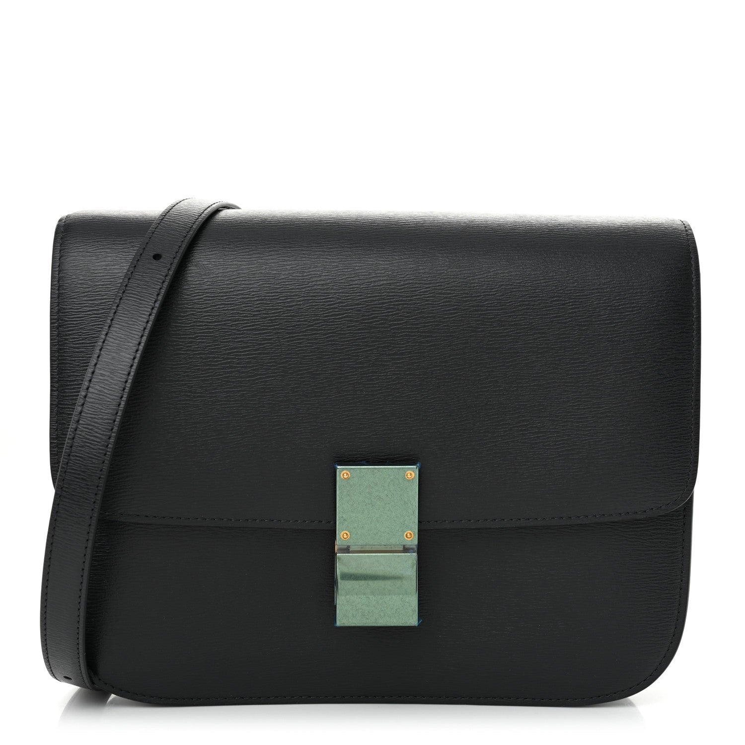 Liege Calfskin Medium Classic Box Flap Bag Anthracite