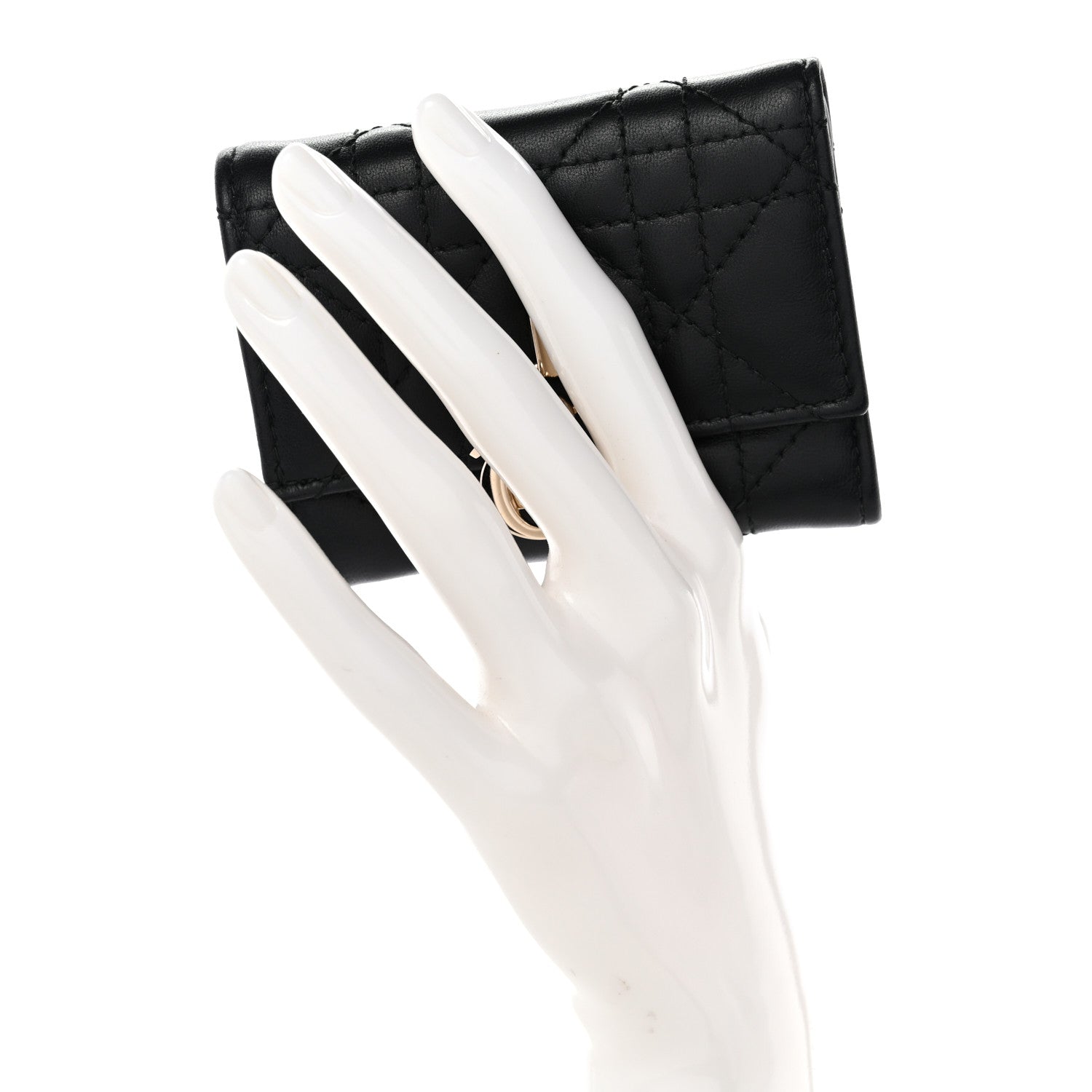 Lambskin Cannage My Dior Veronia Wallet Black