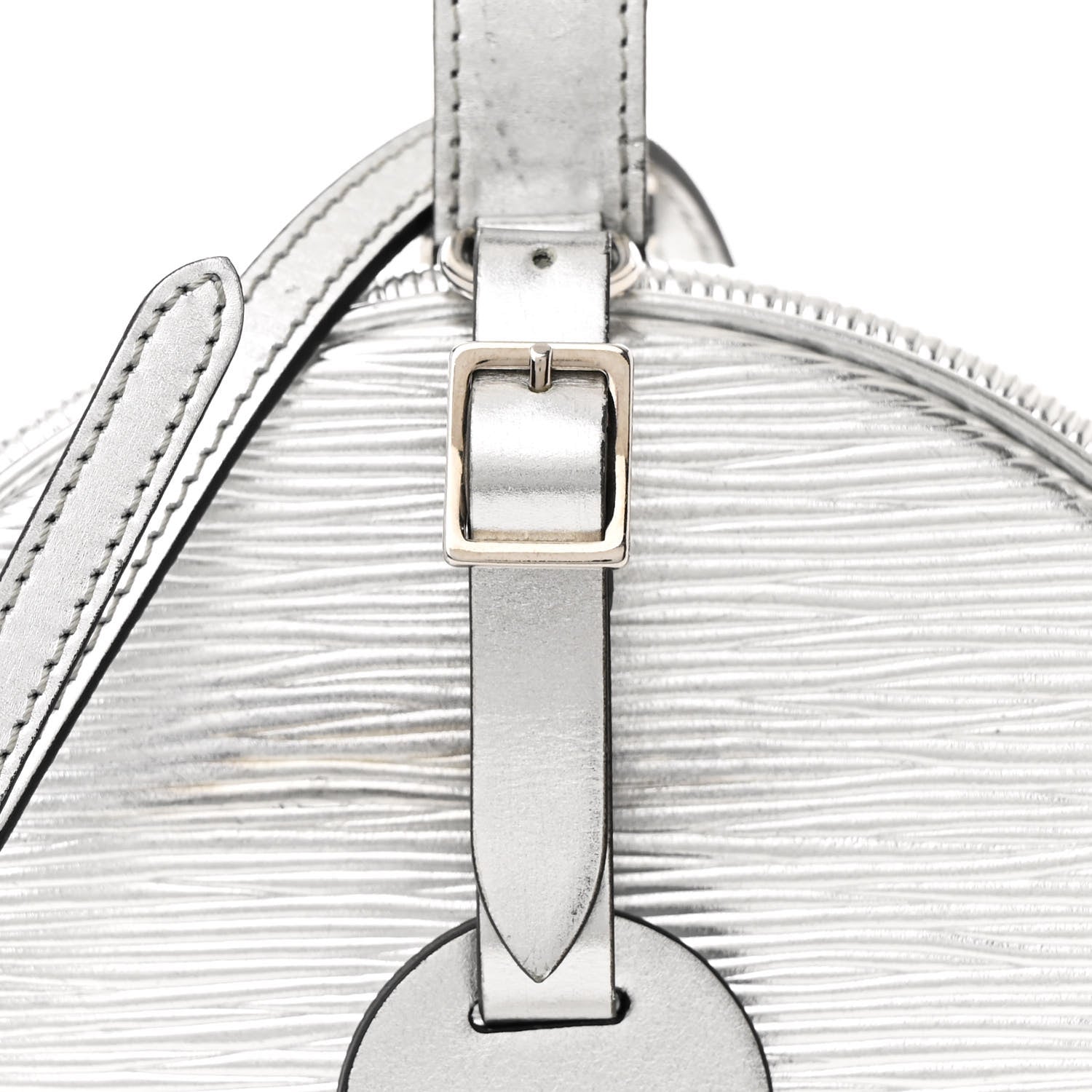 Metallic Epi Petite Boite Chapeau Silver