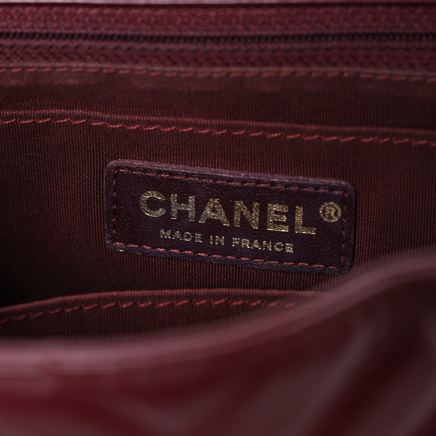 Calfskin Chevron Quilted Top Handle Flap Red