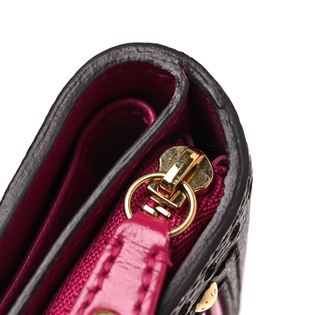 Monogram Perforated Compact Zipped Wallet Fuchsia
