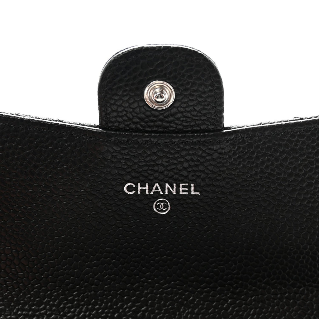 Caviar Quilted Large Gusset Flap Wallet Black