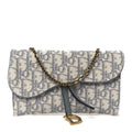 Oblique Saddle Chain Long Wallet Grey