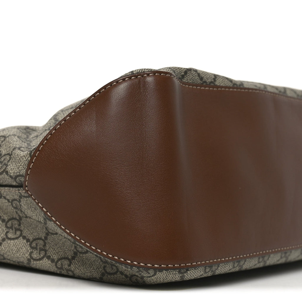 GG Supreme Monogram Large Linea A Hobo Light Brown