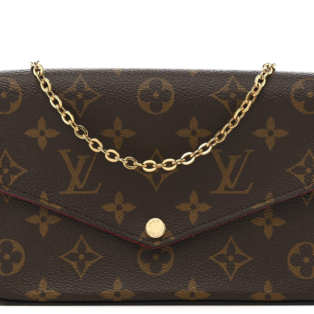 Monogram Pochette Felicie Chain Wallet Fuchsia