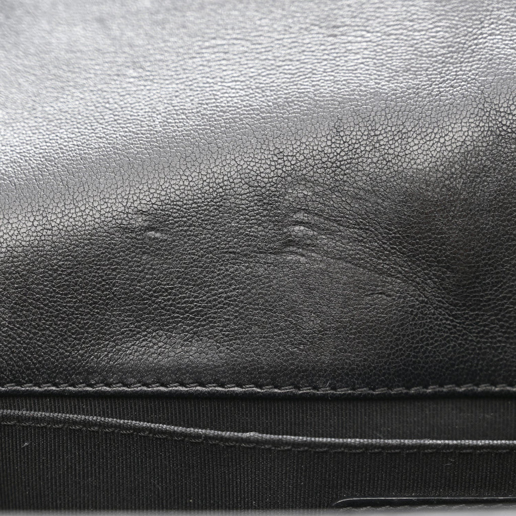 Lambskin Quilted Medium Boy Flap Black