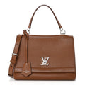 Soft Calfskin Lockme II Top Handle Cognac