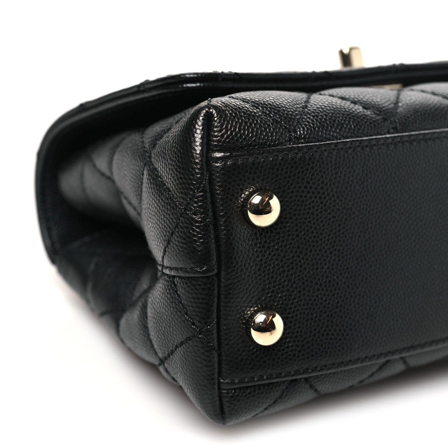 Caviar Quilted Extra Mini Coco Handle Flap Black