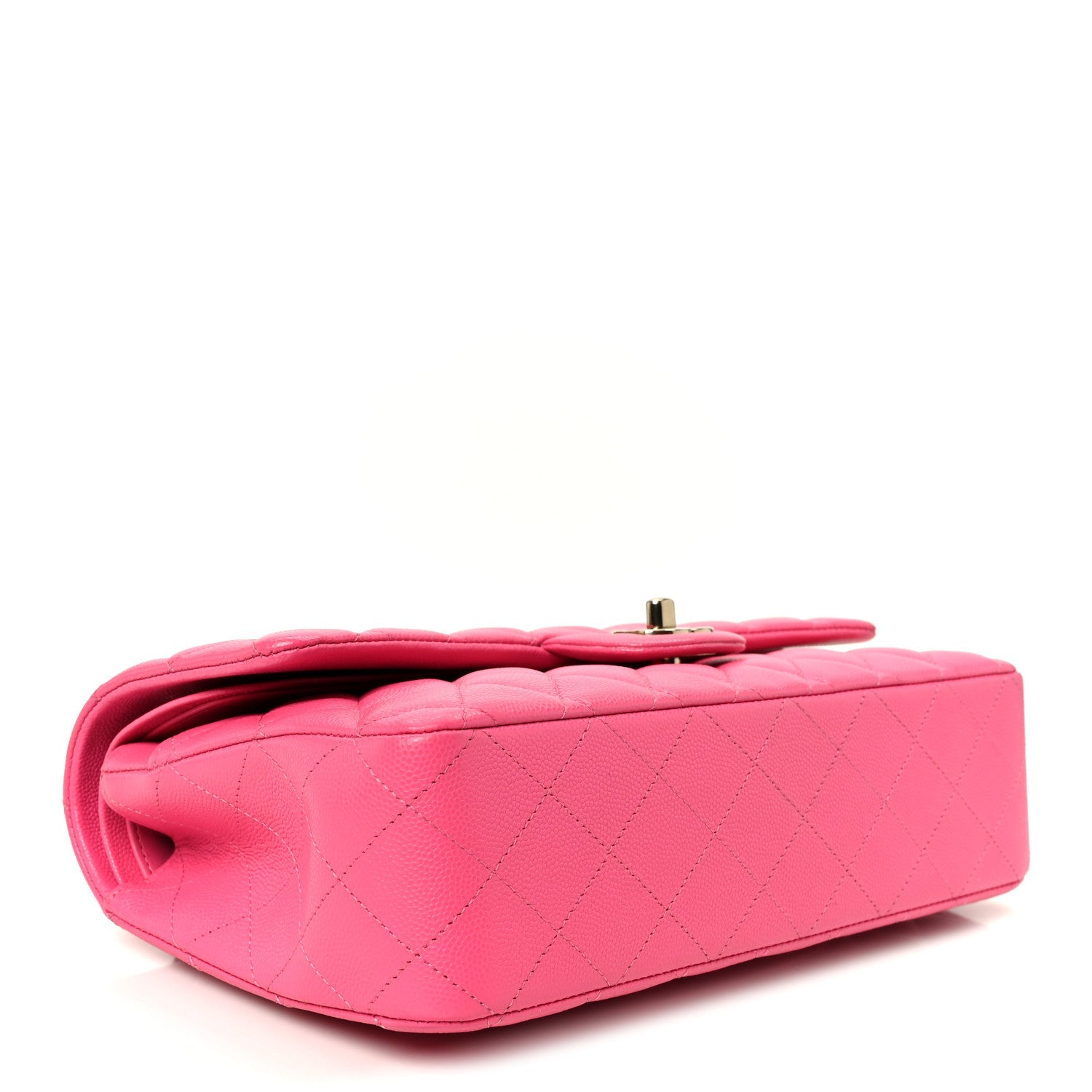 Caviar Quilted Medium Double Flap Pink