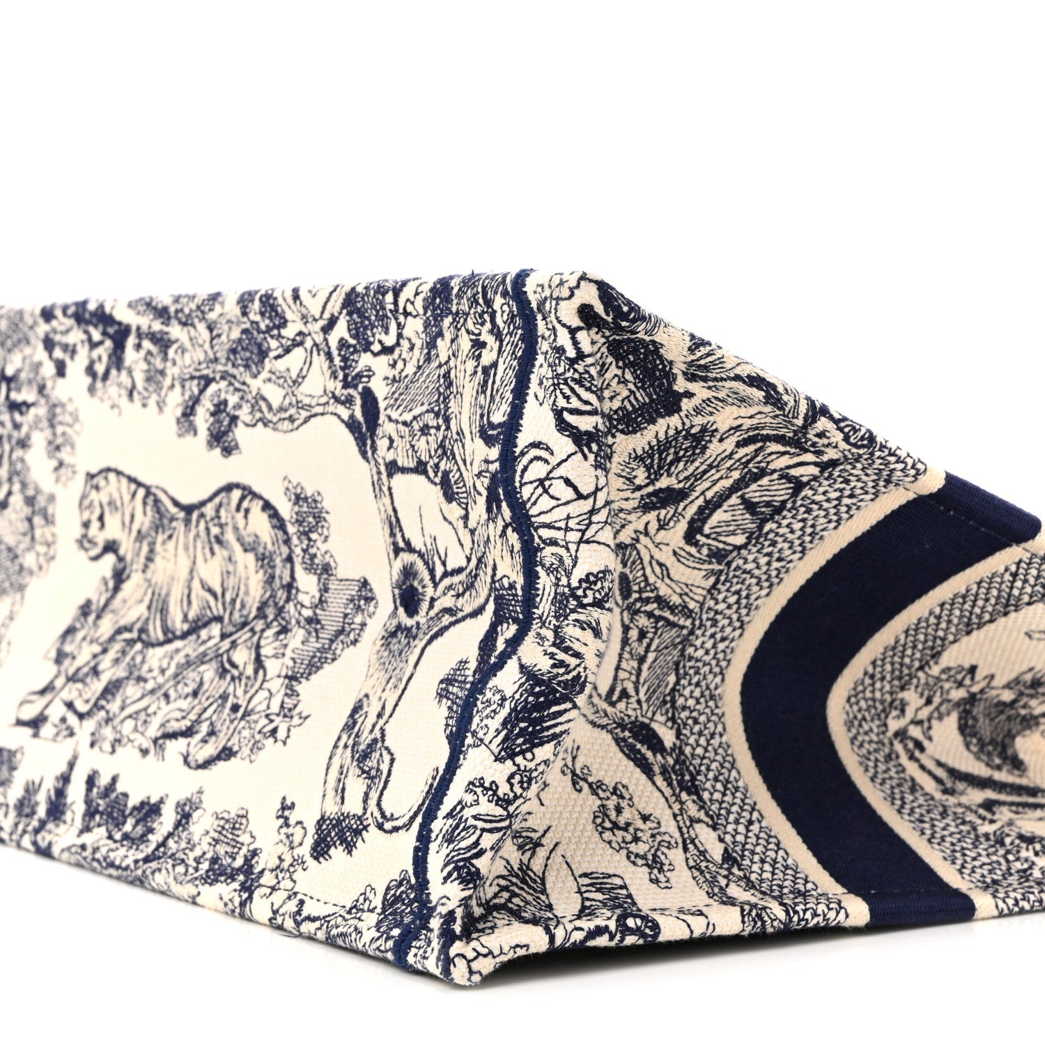 Canvas Embroidered Medium Dioriviera Toile De Jouy Book Tote Blue