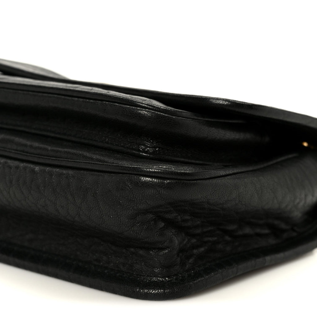 Grained Lambskin Monogram Mini Niki Chain Satchel Black