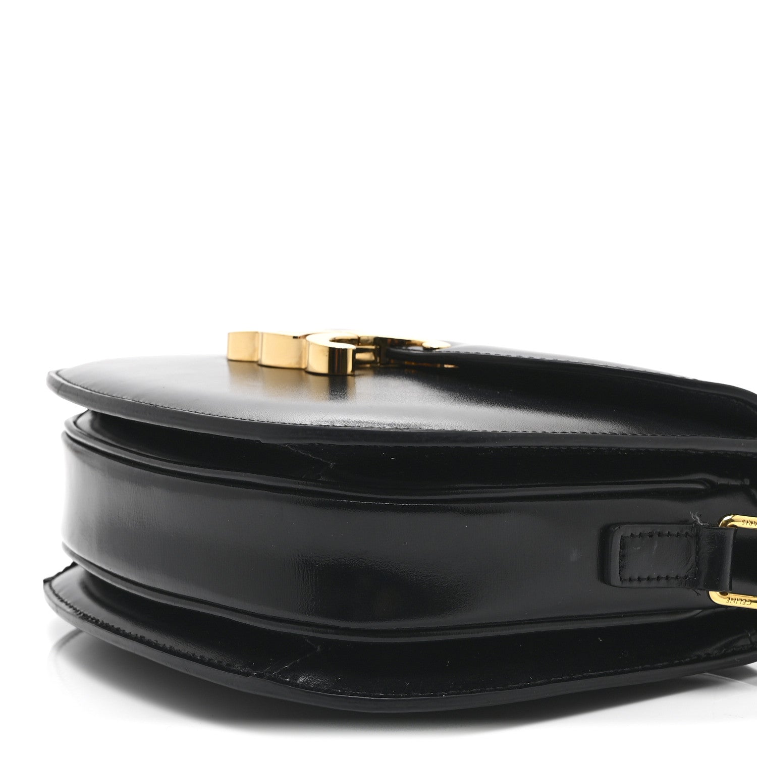Shiny Calfskin Besace Clea Triomphe Black