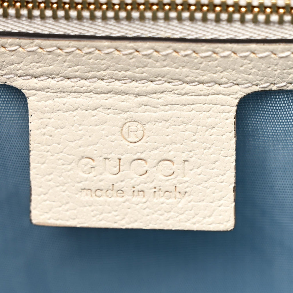 Textured Calfskin Bee Star Print Small Sylvie Shoulder Bag Mystic White