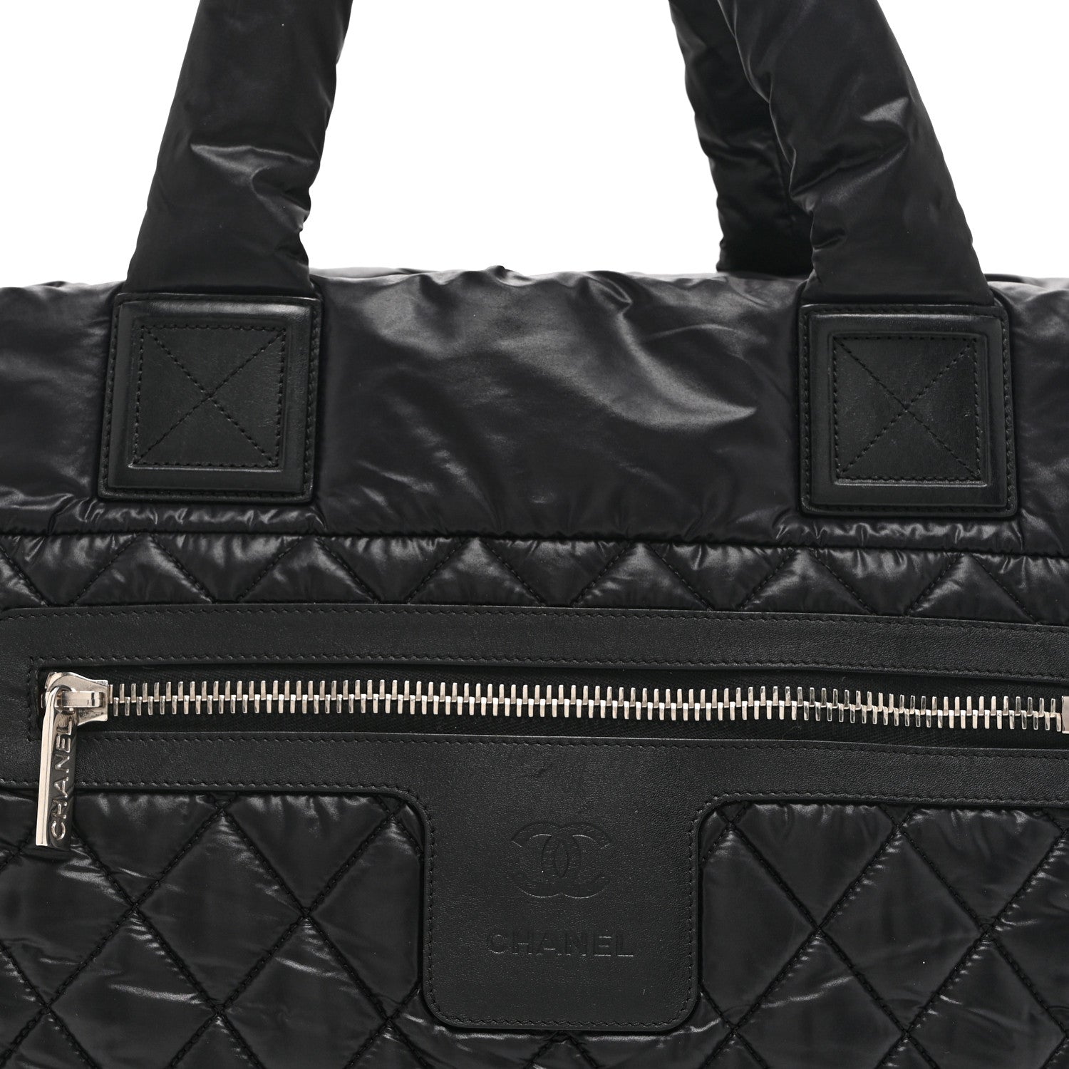 Nylon Quilted Large Coco Cocoon Tote Black