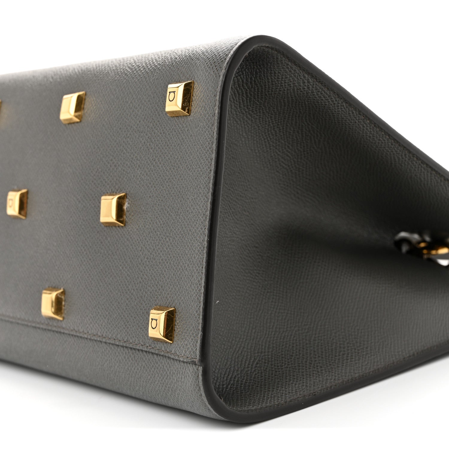 Hammered Calfskin Medium The Studio Box Bag Sparrow