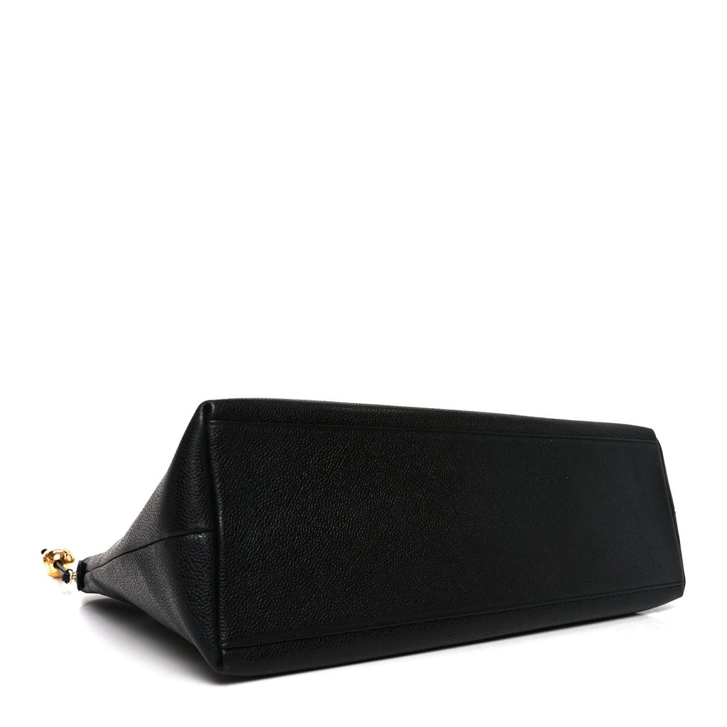 Caviar Large CC Shoulder Bag Black