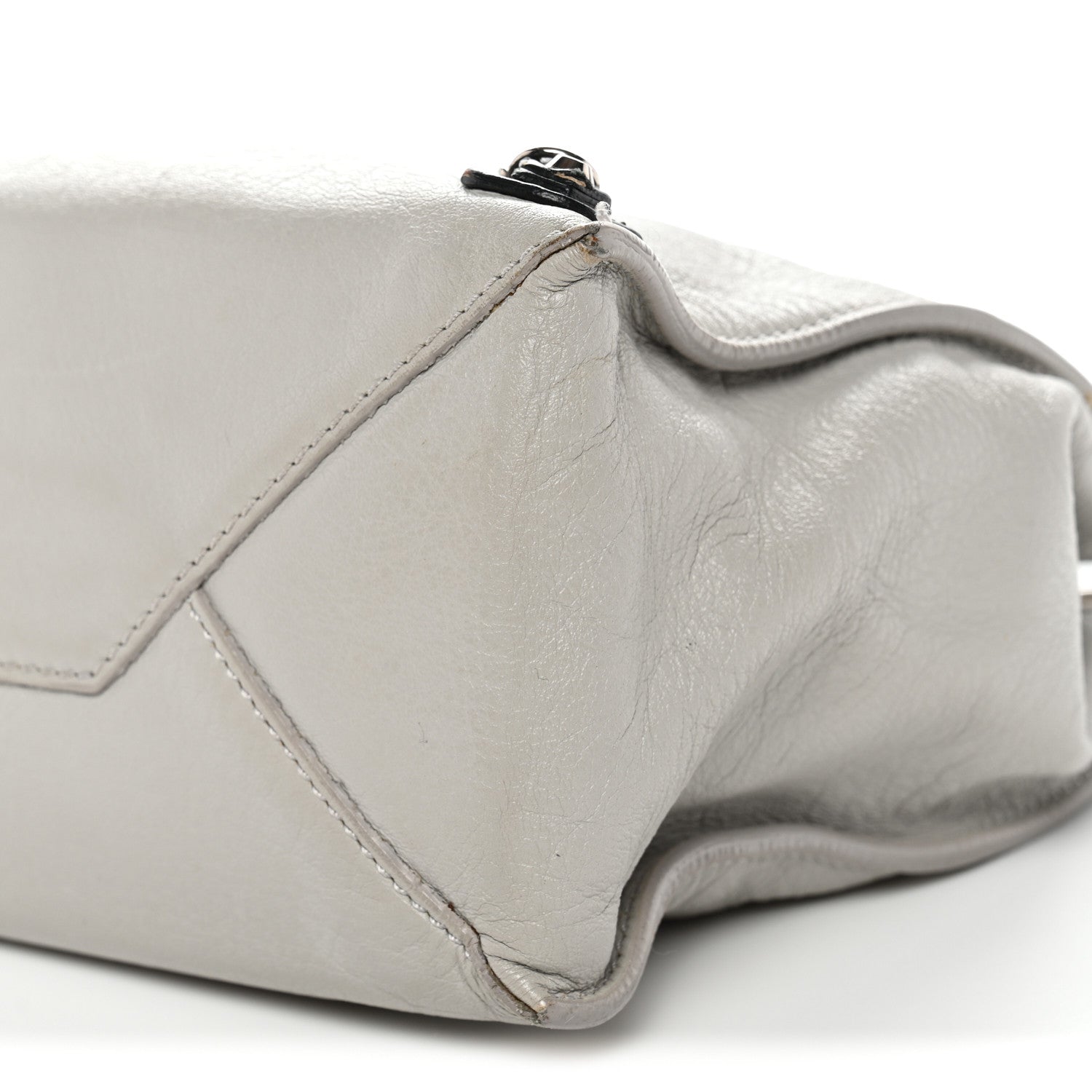 Calfskin Papier Mini A4 Zip Around Tote Grey Black