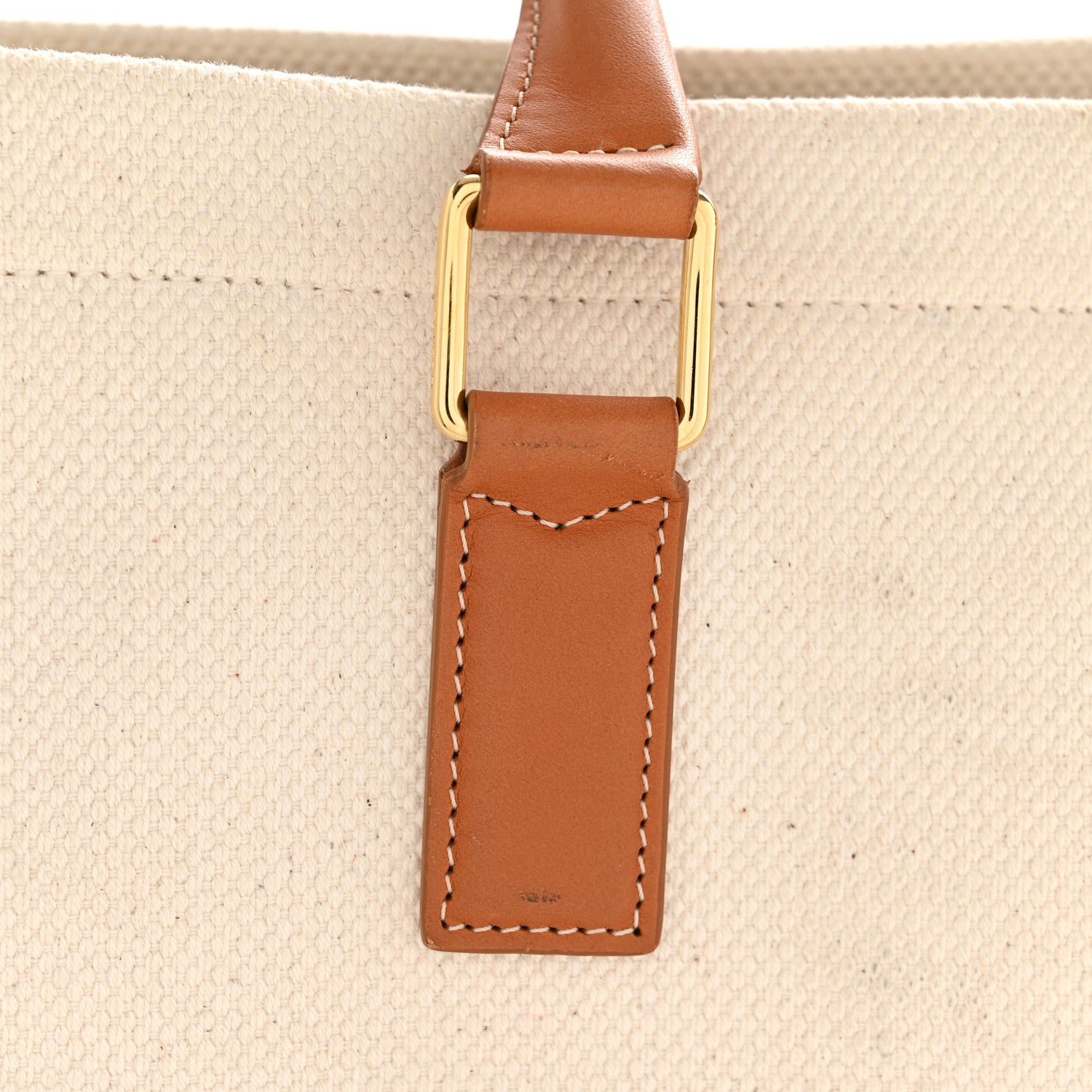 Canvas Calfskin Horizontal Cabas Natural Tan