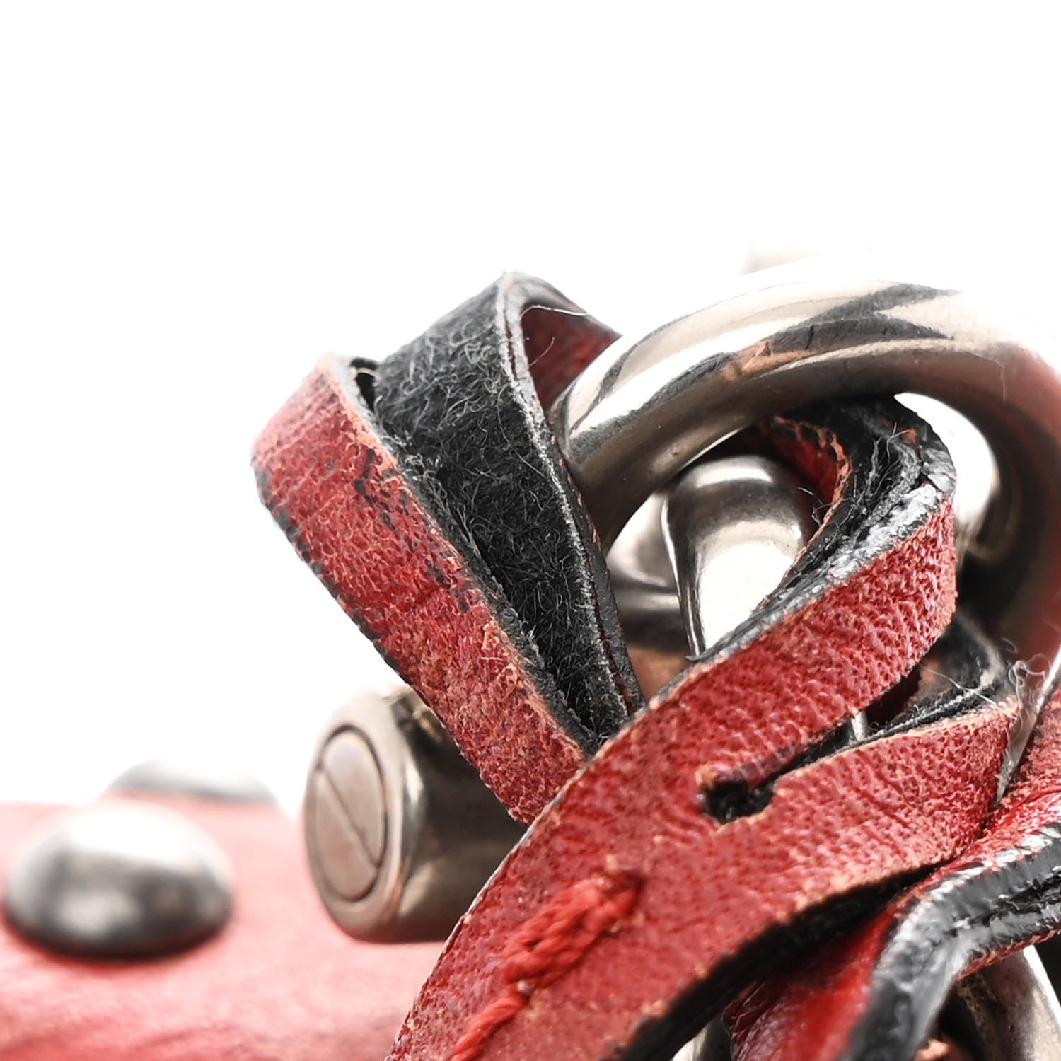 Calfskin Cannage Embossed Studded Small Dioraddict Flap Bag Red