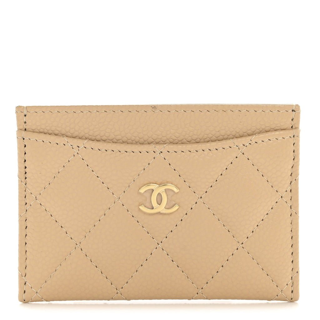 Caviar Quilted  Holder Beige