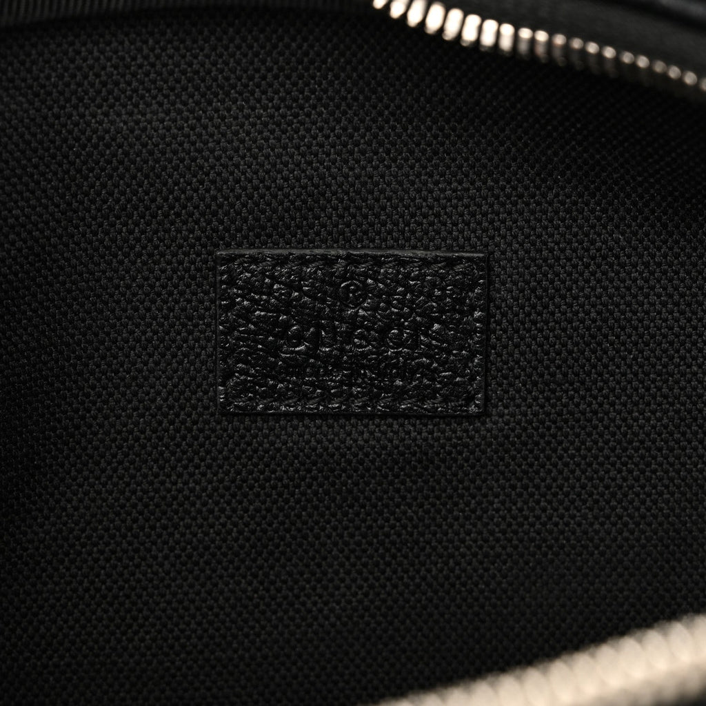 Monogram Jumbo GG Textured Dollar Calfskin Web Belt Bag Black