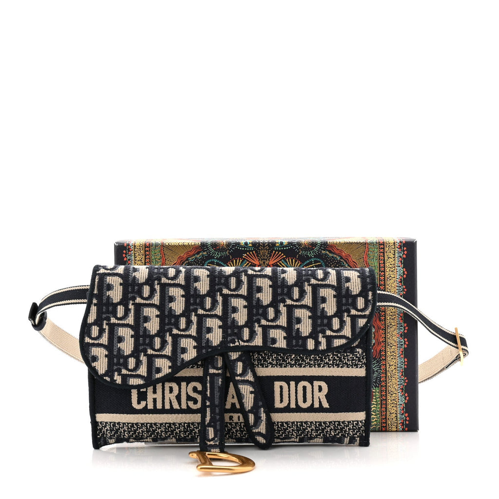 Oblique Slim Saddle Pouch Blue